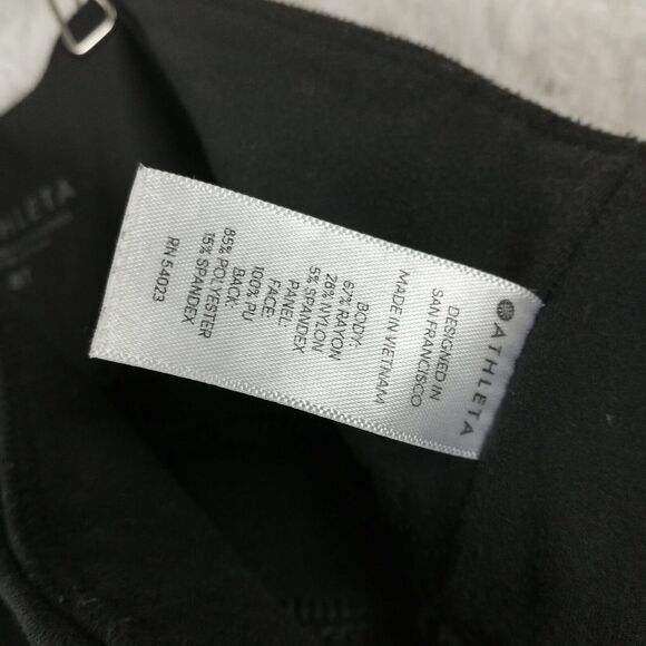 Athleta Womens Pants Legging Ponte Faux Leather Black Ankle Pull On Tall 8T - Picture 7 of 11